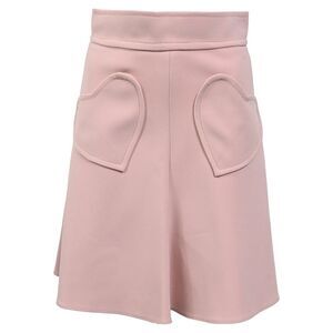 Red Valentino Cady Heart Pocket Mini Skirt in Pink Viscose